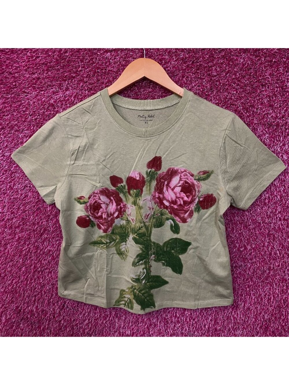 Pretty Rebel Rose Graphic Crop Top XS
